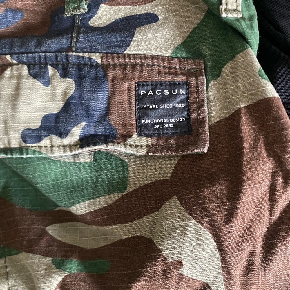 PacSun Green and Brown Camouflage Shorts